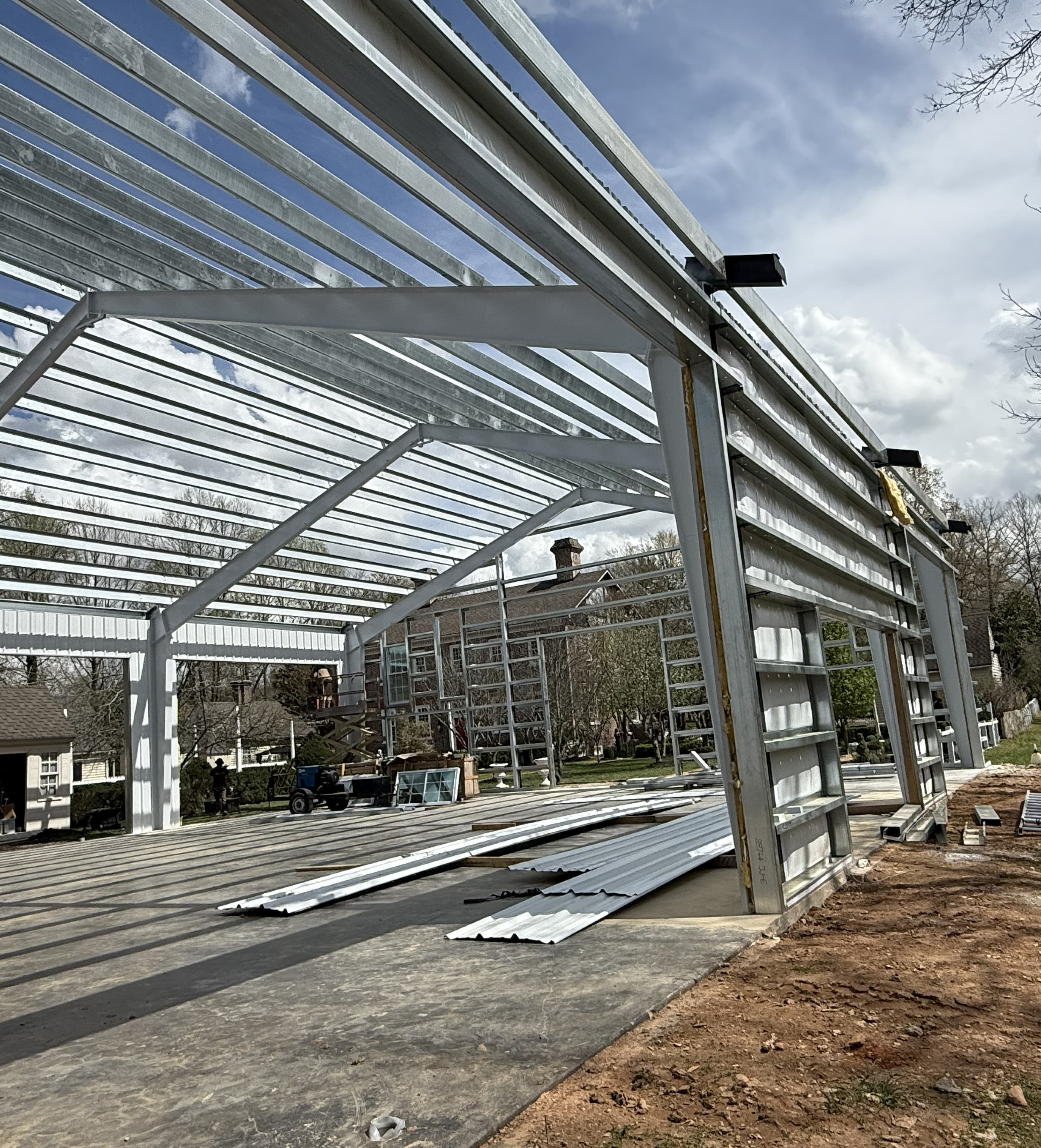 steel building installation in North Georgia project North Georgia